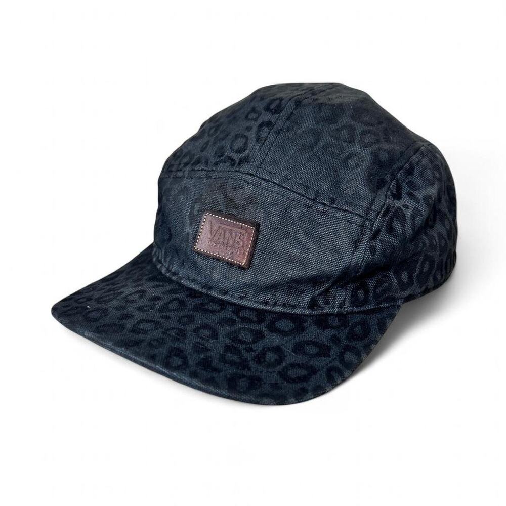 Vans Skateboarding Y2k Vintage Leopard Cheetah Leather Strap Patch 5-Panel Hat
